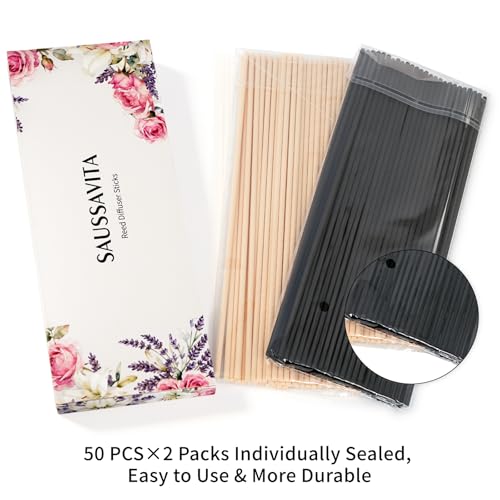 11 inch Diffuser Sticks 100 Pack, Diffuser Reeds Sticks Refill for Home and Bathroom, Diffuser Reeds Sticks for Scented Diffuser Nude&Black - color: Nude&black
