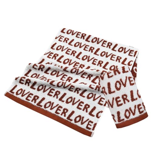 Love Pattern Bath Towels Set Red Hand Towels for Bathroom Cotton Soft Quick Drying Washcloth for Valentines Day Mother’s Day Wedding Daily Decor, 13x29 Inch - color: Red Love