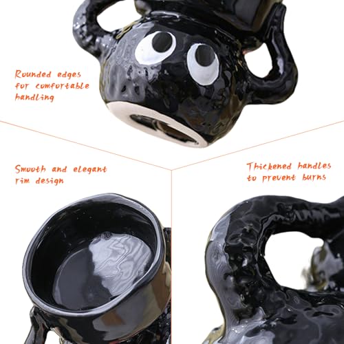 Cute Tealight Candle Holder, Small Cartoon Soot Sprite Ceramic Holders for Candle/Ring/Jewelry for Home Decor, Unique Gifts for Housewarming/Halloween/Thanksgiving/Christmas/Birthday Gift - size: Small