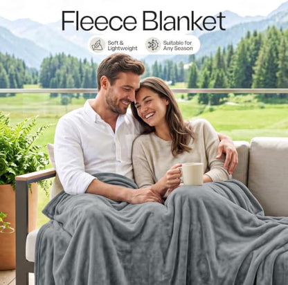 Utopia Bedding Cool Grey Fleece Blanket Twin Size Lightweight Fuzzy Soft Anti-Static Microfiber Dorm Bed Blanket (90x66 Inch) - color: Cool Grey, size: Twin (90x66 Inch)