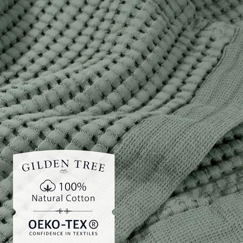 GILDEN TREE Waffle Towel Set Quick Dry Thin | 2 Bath Towels | 2 Hand Towels | 2 Washcloths, Modern Style (Sage Grey) - color: Sage Grey, size: Bath Towel Set