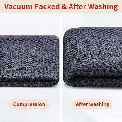 Homaxy 100% Cotton Waffle Weave Kitchen Dish Cloths 6-Pack, Dark Grey | 12 x 12 Inches, Ultra Soft Absorbent Dish Towels, Quick Drying Dish Rags with Hanging Loop - color: Dark Grey, size: 12 X 12 - 6 Pack
