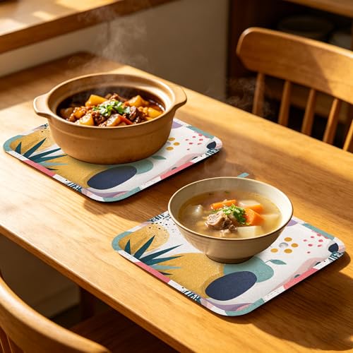Oven Mitts and Pot Holders Boho Tropical Leaves Silicone Kitchen Accessories Set of 4 Heat Resistant Gloves Potholder Non-Slip Grip for Chef Cooking Baking Grilling BBQ - color: Boho Tropical Leaves