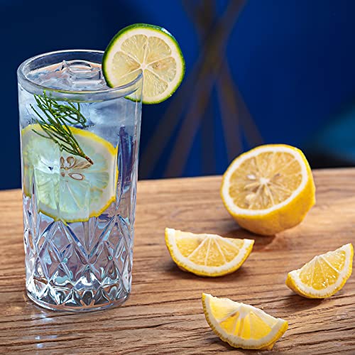 Crystal Highball Glasses, Set of 8 Glass Drinking Glasses, 11 oz Durable Drinkware Cups for Cocktails, Water, Juice, Beer, Wine-Special Edition Glassware Set, Dishware, Dishwasher Safe - style: Diamond Style