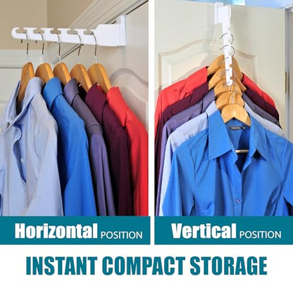 Over The Door 2-Pack Organizer for Clothes Hangers, Space-Saving Cascading Hanger Hooks, White - size: 2-Pack
