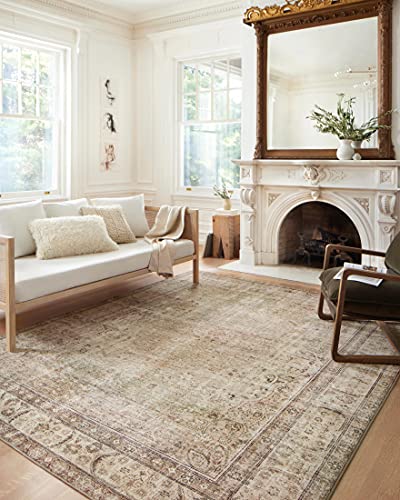 Loloi Margot Antique/Sage 2'-3" x 3'-9" Accent Rug | MAT-01 CloudPile™ Printed Approx. 2x4 Ivory / White Entryway Kitchen, Timeless, Classic, Plush, Luxurious, Accent Rug - color: Antique / Sage, size: 2'3" x 3'9" (Rectangular)