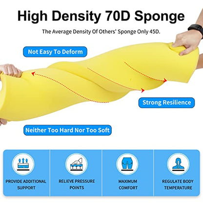 Millsilo Custom Size Bench Cushion for Indoor Outdoor Furniture, Non-Slip Window Seat Cushions, Piano Dining Cushion for Bench, Long Storage Bench Cushion, Washable Cover, 70D High Density Sponge