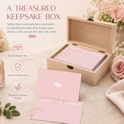 60pcs Pink Eucalyptus Advice and Wishes Cards, 5.7"x3.8" Wedding Advice Cards for Bridal Shower, 250gsm Thick Paper Wedding Guest Book Alternative, Perfect for New Mr & Mrs, Engagement, Party Favors - color: PINK