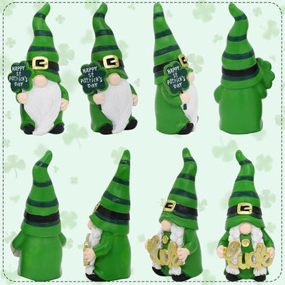 Uniboho St Patricks Day Decorations St Patricks Day Decor Gnomes Green Irish Leprechaun Figurine for St Patricks Day Decorations Indoor St. Patrick's Day Gifts