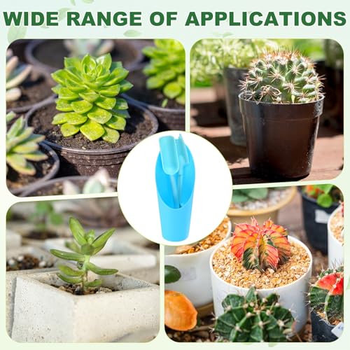 M METERXITY 2-Set Succulent Tools, Plastic 2-in-1 Mini Garden Shovel Hand Succulent Transplanting Tools Garden Shovel Transplant Trowel for Planting/Digging/Aerating/Sowing [Blue] - color: Blue