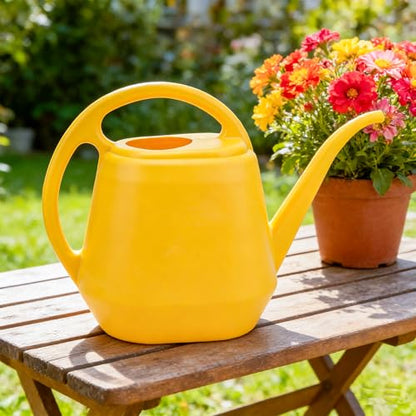1Gal Yellow Plastic Watering Can Long Spout Indoor Greenhouse Plant | Plastic Watering Can with Long Spout and Handle, Large Watering Cans for Greenhouse,and Indoor