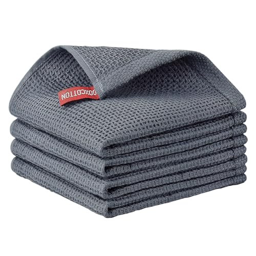 Nialnant 4 Pack Dish Cloths for Washing Dishes,Waffle Weave Dish Towels,Super Soft Absorbent Cleaning Rags for Washing Dishes-12x12 Inch,Dark Gray - color: Dark Gray, size: 12 x 12 - 4 Pack
