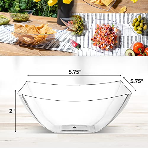 4 Pack Disposable Clear Plastic Serving Bowls Square Party & Candy 16oz | Square Design. Disposable Party Tableware. Salad, Fruit & Candy Use. Candy Buffet Containers. Clear Plastic. - color: Clear, size: 16 OUNCE