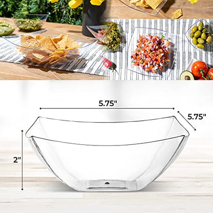 4 Pack Disposable Clear Plastic Serving Bowls Square Party & Candy 16oz | Square Design. Disposable Party Tableware. Salad, Fruit & Candy Use. Candy Buffet Containers. Clear Plastic. - color: Clear, size: 16 OUNCE