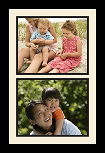 ArtToFrames Collage Photo Frame Single Mat with 2-8x10 Openings and Satin Black Frame. - color: 2 - 8x10 - (2369)