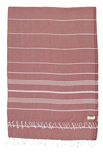 Bersuse Towels Anatolia XL Beach Blanket Throw Blanket Turkish Towel 100% Cotton Extra-Large Quick-Dry Lightweight Premium Peshtemal Towel - 61x82 Inches, Burgundy - color: Burgundy
