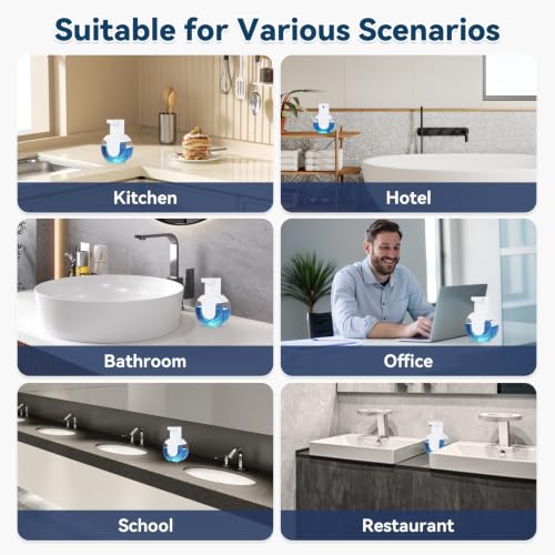 Automatic Soap Dispenser Touchless,Rechargeable Foaming Soap Dispenser,15oz/420ml Smart Hand Soap Dispensers,4-Level Adjustable,Wall Mount for Bathroom Kitchen Dish Soap,Hands-Free