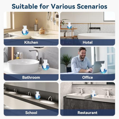 Automatic Soap Dispenser Touchless,Rechargeable Foaming Soap Dispenser,15oz/420ml Smart Hand Soap Dispensers,4-Level Adjustable,Wall Mount for Bathroom Kitchen Dish Soap,Hands-Free