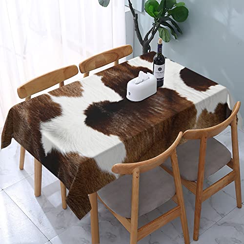 Worltoldb Cow Tablecloths Polyester Table Cloth for Kitchen Dinning Table Washable Table Cover for Parties Wedding Picnic - color: White10
