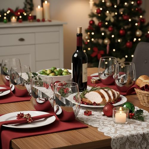 MyGift Modern Stemless Wine Glass Set of 6, White or Red Wine Glasses with Silver Metallic Bottom Angled Design - color: Silver- (Set of 6)