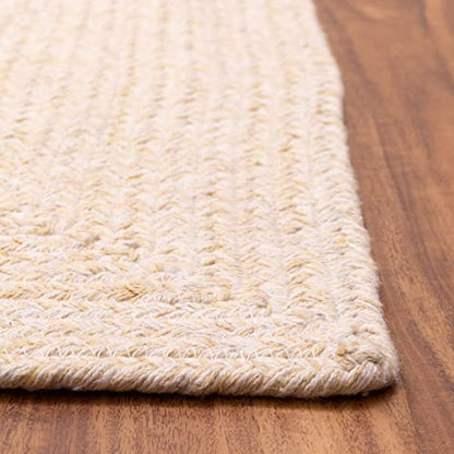 Super Area Rugs Farmhouse Braided Rug Cotton Kitchen Reversible Carpet, Yellow & White, 2' X 3' Rectangle - color: Yellow & White, size: 2' x 3' (Rectangular)