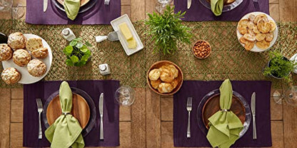 DII Ribbed, Placemat Set, Eggplant 6 Count, CAMZ33242 - color: Eggplant, size: 13x19"