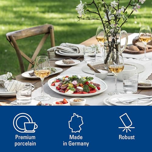 Villeroy & Boch Artesano Original 16 Piece Dinnerware Set, Creamy White | Premium porcelain dinnerware set, made in Germany, dishwasher and microwave safe, a wedding registry set