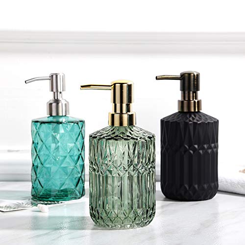 YunNasi Soap Dispenser with Pump, Refillable Liquid Hand Soap Dish Soap Dispensers for Bathroom Counter, Kitchen Sink (Green) | Liquid Hand Soap Dish Soap Dispensers for Bathroom Counter, Kitchen Sink, Green - color: Green