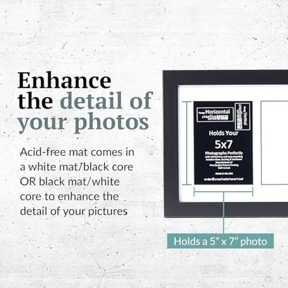 Creative Letter Art 4 Opening Glass Face Black Picture Frame to hold 5 by 7 inch Photographs including 10x24-inch White Mat Collage - color: 4 opening, size: Black w/ White