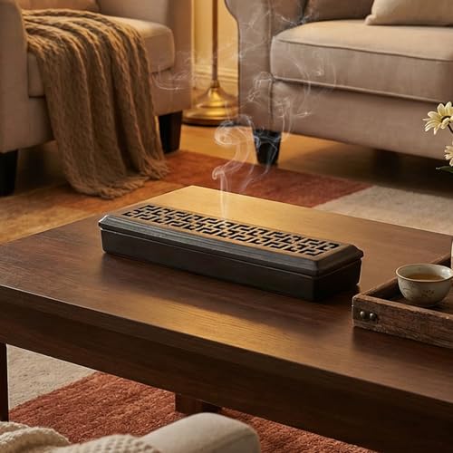 CEREMONY Incense Holder for Sticks, Ceramic Insence-Stick Holder Ash Catcher Yoga - color: Lever Brown
