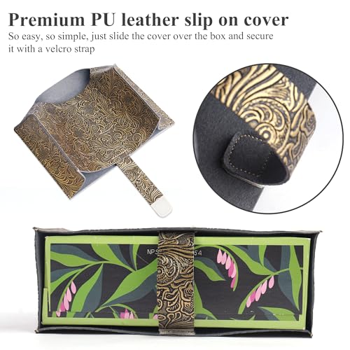 Leather Cover for Disposable Paper Hand Towel Box, Compatible with Kleenex Paper Hand Towel(1-Carved Cooper Gold) - color: 1-carved Cooper Gold