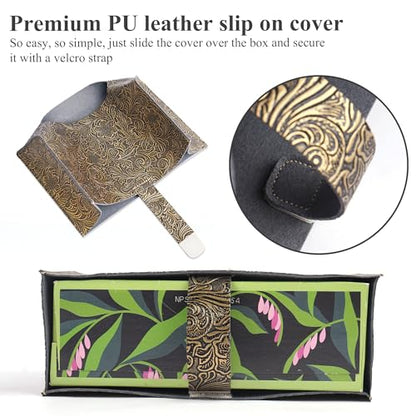 Leather Cover for Disposable Paper Hand Towel Box, Compatible with Kleenex Paper Hand Towel(1-Carved Cooper Gold) - color: 1-carved Cooper Gold