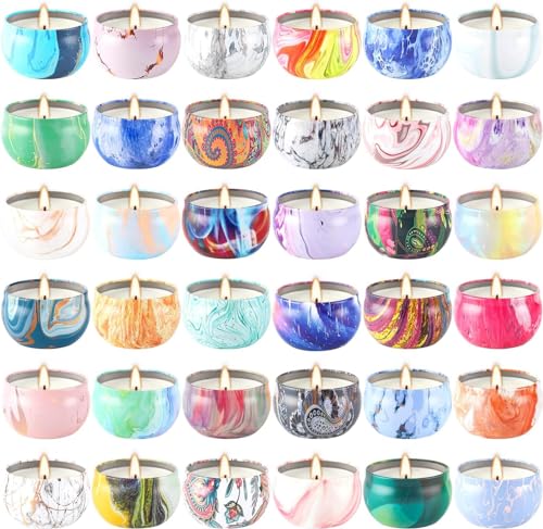 YOROXRG 36 Pack Scented Candles,Soy Wax Travel Tin Jar Candles,Aromatherapy Candles for Home 2.5 OZ Scented Candles for Mom for Christmas Candles, Birthday, Thanksgiving, Mother's Day,Valentine'sDay - color: 36 Colors