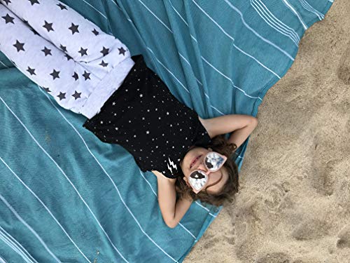 Bersuse Towels Anatolia XL Beach Blanket Throw Blanket Turkish Towel 100% Cotton Extra-Large Quick-Dry Lightweight Premium Peshtemal Towel - 61x82 Inches, Aqua - color: Aqua
