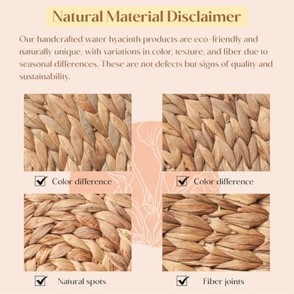 10 Pack, Round Woven Placemats, Natural Water Hyacinth Place mats, Braided Straw Table Mats for Dining Table, Christmas Placemats (13.8 inch) - size: 13.8 inch (Set of 10)