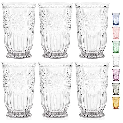 Clear Highball Glasses Set of 6 Tall Drinking Glasses 10 oz - color: Clear, size: Tall