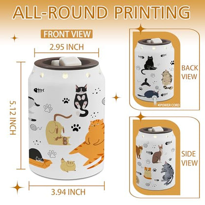 Cat Wax Melt Warmer, Cute Cat Mom Gifts | Funny, Electric, Ceramic, Housewarming Gifts, Bathroom Kitchen Decor - color: Cat