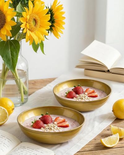 bUCLA 50Pack 10oz Gold Plastic Bowls - Disposable Plastic Salsa Bowls Premium Heavy Duty - Ideal for Wedding &Party - color: Gold, size: 10oz
