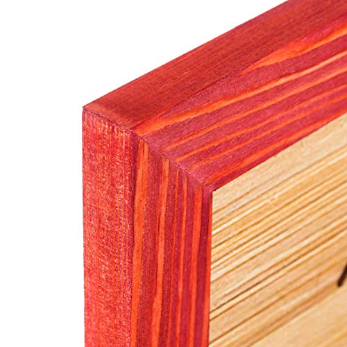 Rustic Wooden Square Picture Frames 4x4 - Set of 2-100% Natural Solid Eco Wood with Real Glass for Wall Mounting and Tabletop Display Photo Frame - Red - color: Red