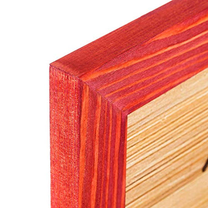 Rustic Wooden Square Picture Frames 4x4 - Set of 2-100% Natural Solid Eco Wood with Real Glass for Wall Mounting and Tabletop Display Photo Frame - Red - color: Red