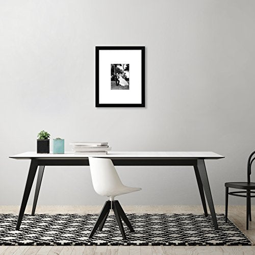 Americanflat 11x14 Picture Frame with Shatter-Resistant Glass - Use as 5x7 Frame with Mat or Display 11x14 Photo Without Mat - Signature Collection - Picture Frames for Wall Display - Black | Shatter-resistant glass, hangs vertical or horizontal, sawtooth