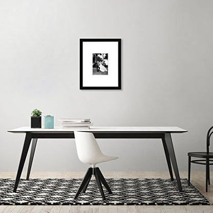 Americanflat 11x14 Picture Frame with Shatter-Resistant Glass - Use as 5x7 Frame with Mat or Display 11x14 Photo Without Mat - Signature Collection - Picture Frames for Wall Display - Black | Shatter-resistant glass, hangs vertical or horizontal, sawtooth