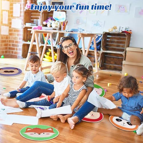 10 PCS Kids Carpet Circle Seats 16" Round Floor Cushions for Classroom | Soft Cashmere Classroom Rug Non Slip Circle Time Mat for Home School Story Time Group Activities Discussions Learning Playing