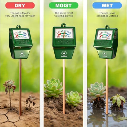 2 Pack Soil Moisture Meter, Plant Water Meter Hygrometer | Instant Read Soil Water Level, No More Guess, No Battery Required, Easy to Read & Use, Durable, Indoor Potted/Outdoor Plants