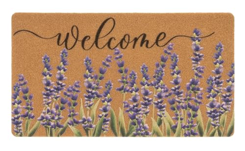 Spring Summer Lavender-Welcome-Door-Mats Holiday-Doormats Festive Decor - color: Lavender Garden