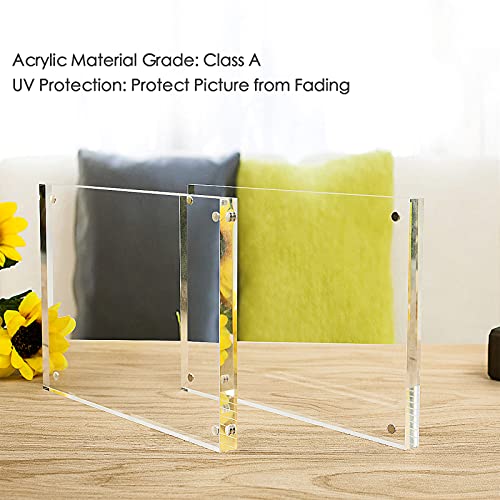 NIUBEE 5x7 Acrylic Picture Frame 3 Packs, Photo Frame 20% Thicker Block | Shatterproof &Safe, 95% High Transparency, UV protection, Double-sided display Magnetic Desktop Frames for Picture Display - size: 5x7"(3 Packs)