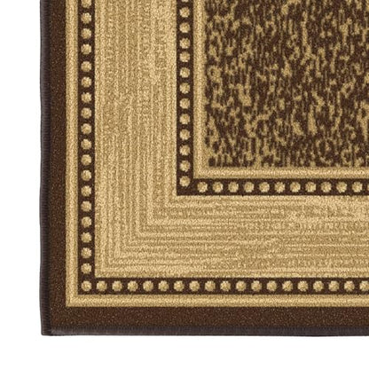 Ottomanson 2x3 Entryway Rug – Non-Slip Small Area Rugs - color: Border Dark Brown, size: 2'3" x 3' (Mat)