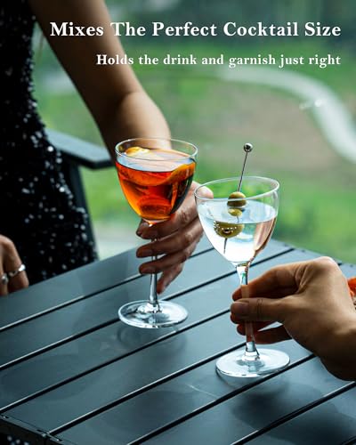 GIHOP Nick and Nora Cocktail Glasses, Small Coupe Martini Glasses Set of 4 | 5.8Oz Hand Blown,100% Lead-Free Crystal Coupe Glassware, Cocktail Glasses for Manhattan, Cosmopolitan, Espresso with Gift Box - size: Nick and Nora Cocktail Glasses 4