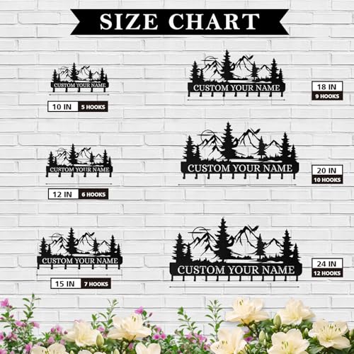 Personalized Key Holder for Wall | Metal Key Holder Hooks Organizer Rack | Mountain Key Holder Wall Mount | Key Hooks on Wall | Key Hanger Wall Hanging for Kitchen Bedroom Hallway Office - color: 01 Mountain