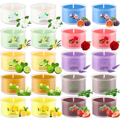 Aromatherapy Scented Candles 20 Pack - Small Candle Gift Set for Women with 10 Scents, 35g Long-Lasting Soy Wax Candles for Relaxation, Yoga, Bath, Home Decor, Mother's Day, Birthday Present